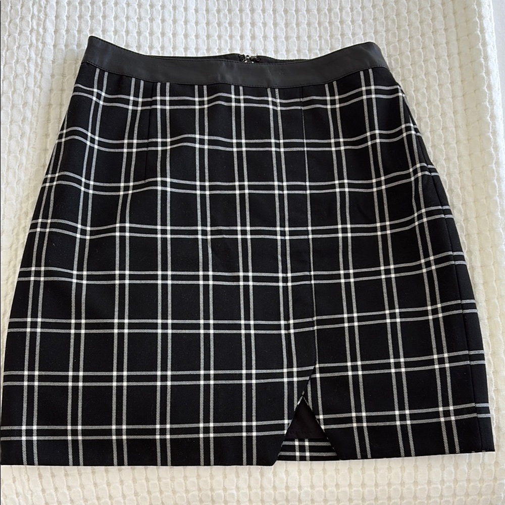 Plaid Black and White Women's Skirt